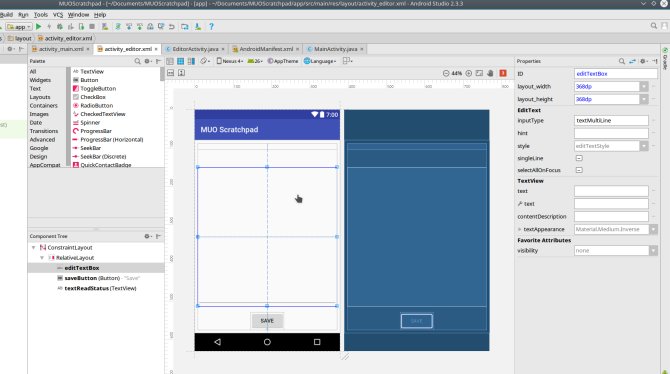 android oprette app androidstudio screen2 layout