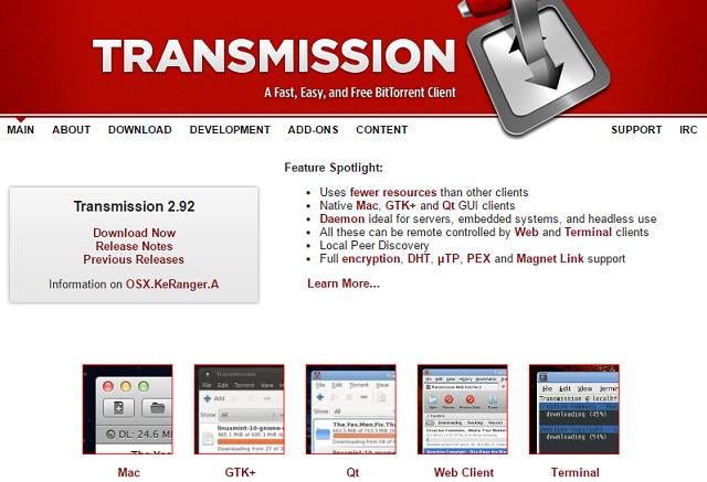 Denne skærmoptagelse viser en af ​​de bedste Bittorrent-klienter. Denne kaldes transmission