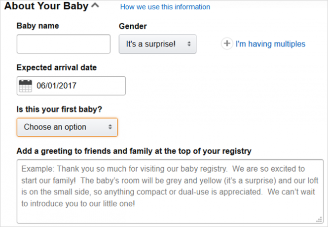 amazon baby register om din baby