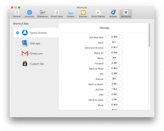 gnist e-mail-app til Mac-indstillinger