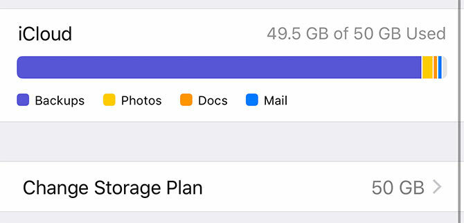 sikkerhedskopiere iphone - Skift iCloud Storage Plan