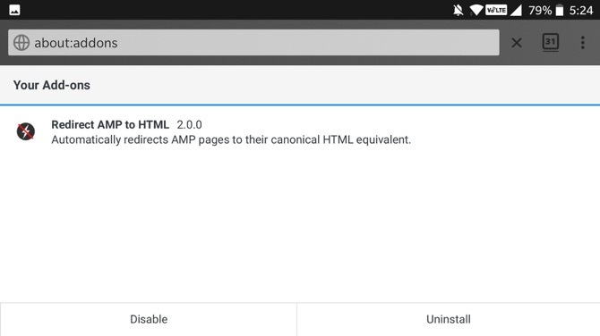 Omdiriger AMP til HTML Firefox Android