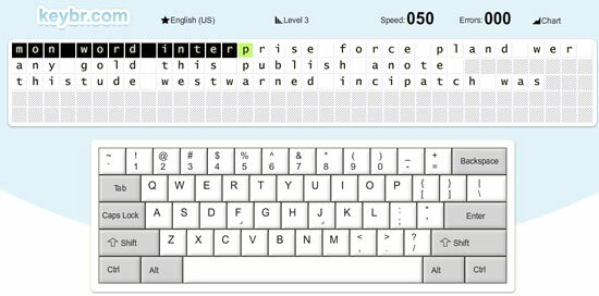 Keybr - Online virtuelt tastatur