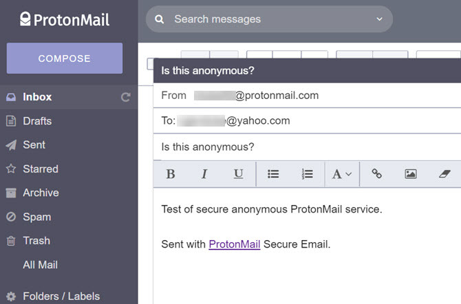 ProtonMail e-mail-interface