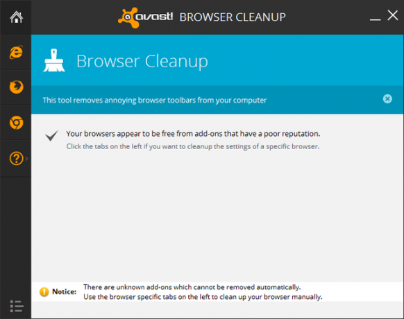 Avast - Værktøjer - Browseroprydning