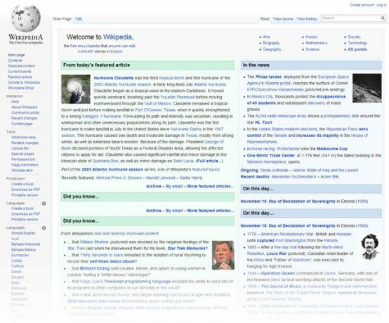 Wikipedia-forside