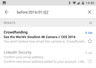 Android Gmail Før søgeord