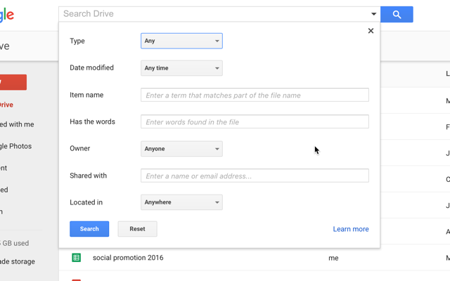 google-drive-avanceret søgning